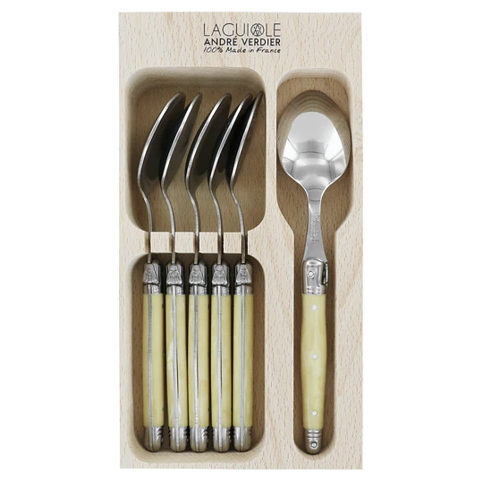 Set 6 cucharas postre color hueso Laguiole by Andre Verdier