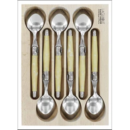 Set 6 unid. cuchara te color hueso Laguiole by Andre Verdier