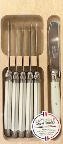 SET 6 CUCHILLOS CARNE MIX COLORES LOUIS LOU LAGUIOLE