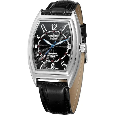 Reloj automático para hombre, marca Forsining, clásico de lujo, función de fecha, forma de Tonneau