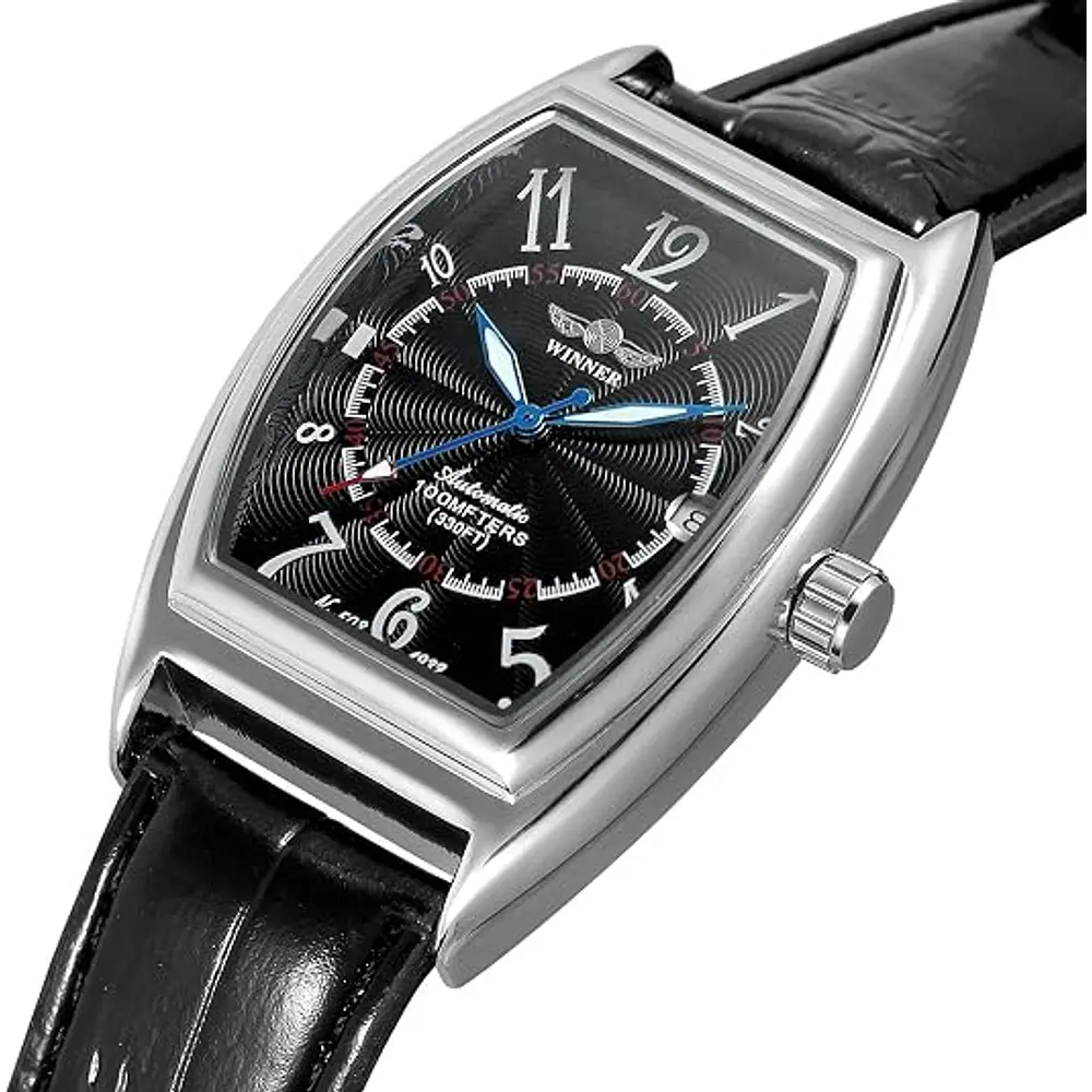 Reloj automático para hombre, marca Forsining, clásico de lujo, función de fecha, forma de Tonneau