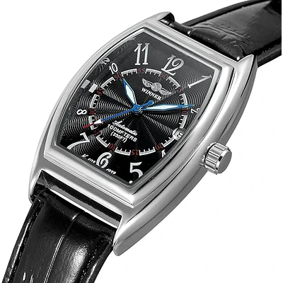 Reloj automático para hombre, marca Forsining, clásico de lujo, función de fecha, forma de Tonneau