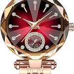 Reloj de cuarzo para dama Reginald, en tono oro rosa, con pulsera. Dial de corte diamante