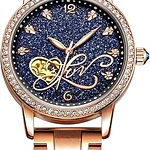 Reloj mecánico automático Rorios, para dama, cielo estrellado, luminoso, esfera de diamantes