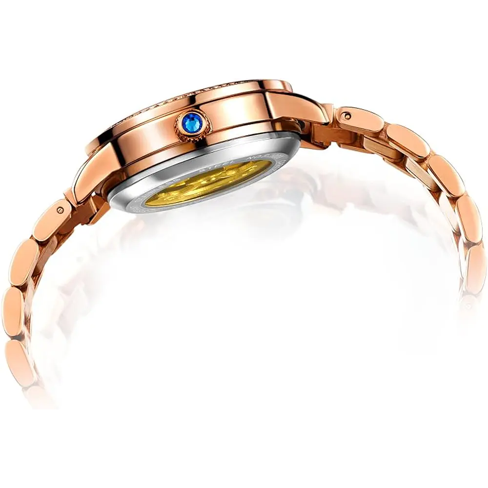 Reloj mecánico automático Rorios, para dama, cielo estrellado, luminoso, esfera de diamantes