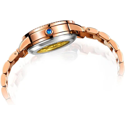 Reloj mecánico automático Rorios, para dama, cielo estrellado, luminoso, esfera de diamantes