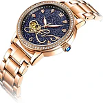 Reloj mecánico automático Rorios, para dama, cielo estrellado, luminoso, esfera de diamantes