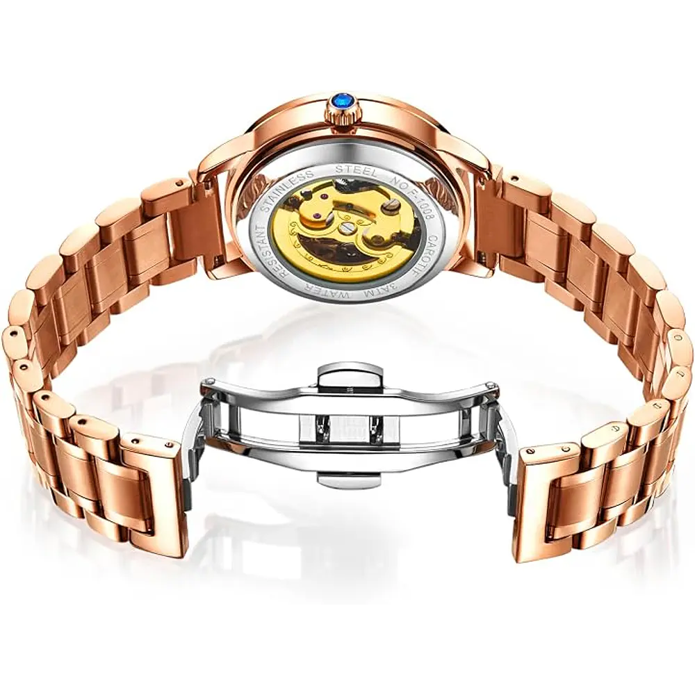 Reloj mecánico automático Rorios, para dama, cielo estrellado, luminoso, esfera de diamantes