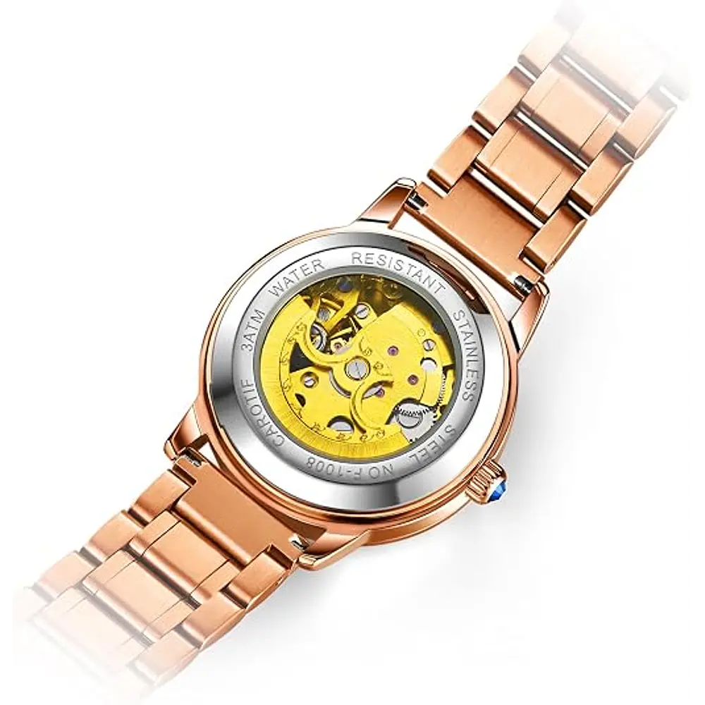 Reloj mecánico automático Rorios, para dama, cielo estrellado, luminoso, esfera de diamantes