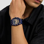 Reloj de cuarzo Guess, color azul, serie GW0G, para hombre. Resistencia al agua hasta 50M