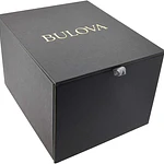 Reloj a cuarzo Bulova, para dama, modelo 96L299, de esfera negra. 