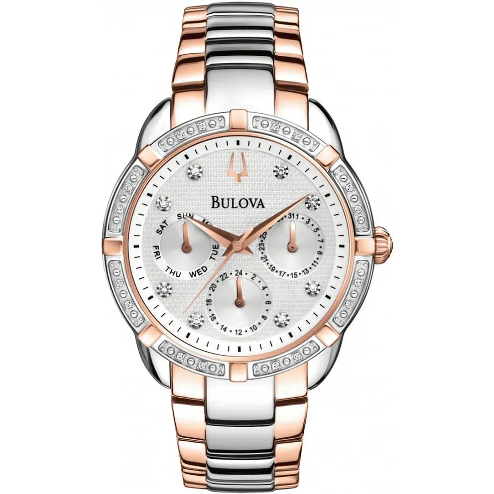 Reloj cronógrafo de pulsera marca Bulova, modelo 98R177 en dos tonos