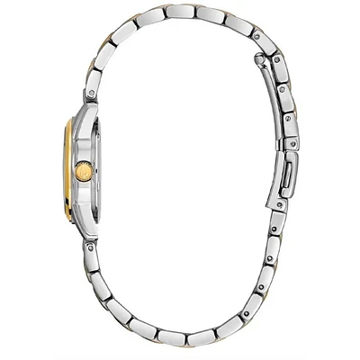 Reloj a cuarzo Bulova, modelo 98M105, para dama, a dos tonos, con fechador.