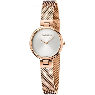 Reloj a cuarzo Calvin Klein para dama; modelo K8G23626, en tono oro rosa.