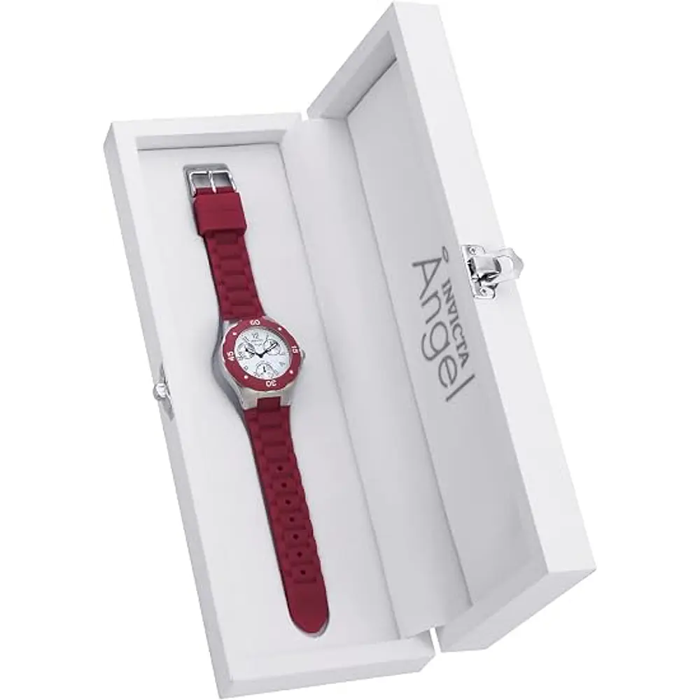 Reloj a cuarzo, para dama, marca Invicta, Colección Ángel, multifunción, de color arándano