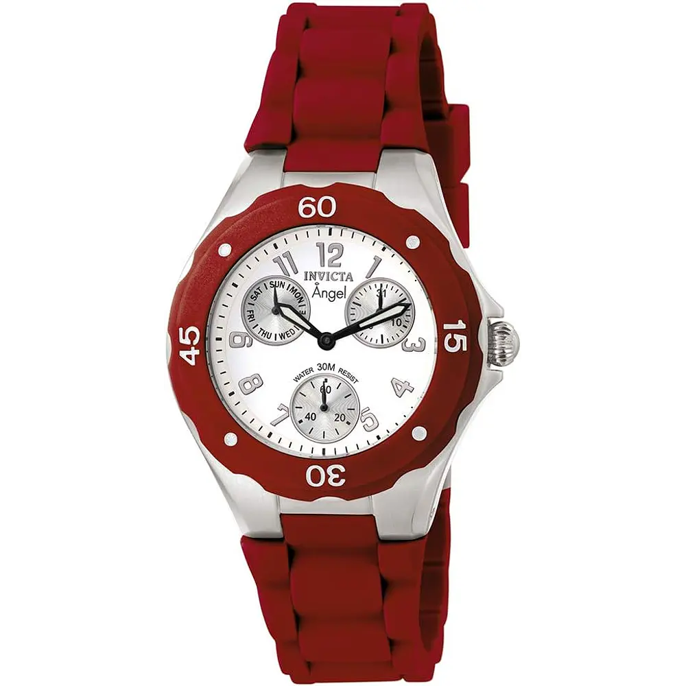 Reloj a cuarzo, para dama, marca Invicta, Colección Ángel, multifunción, de color arándano
