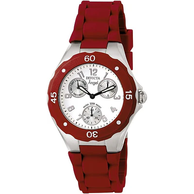 Reloj a cuarzo, para dama, marca Invicta, Colección Ángel, multifunción, de color arándano