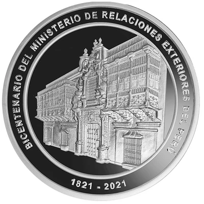 Moneda de plata por el bicentenario del Ministerio de Relaciones Exteriores