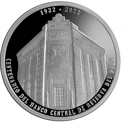 Moneda de plata por el centenario del Banco Central de Reserva del Perú