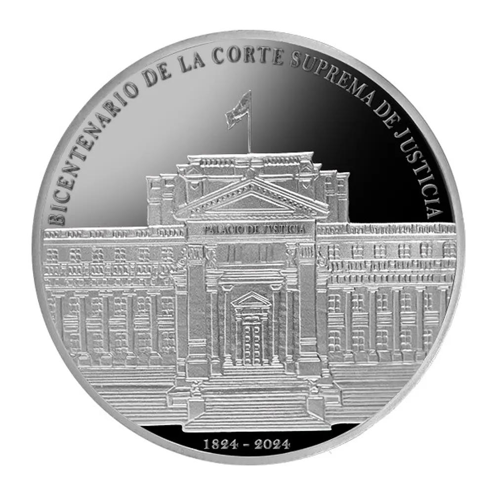 Moneda de plata por el bicentenario de la Corte Suprema de Justicia