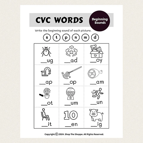 Beginning Sounds Worksheets