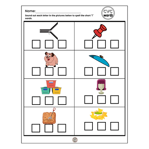 CVC Words Worksheet (short i)