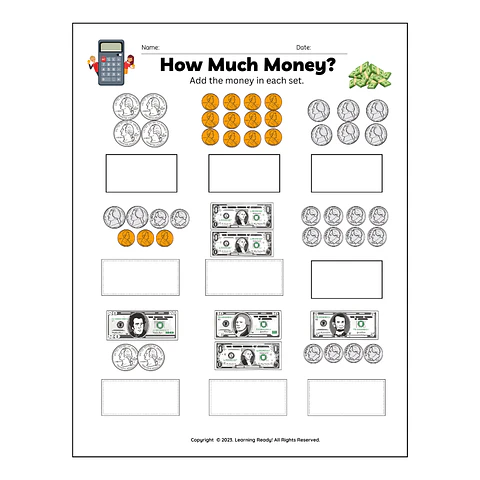 How Much Money? Math Worksheet