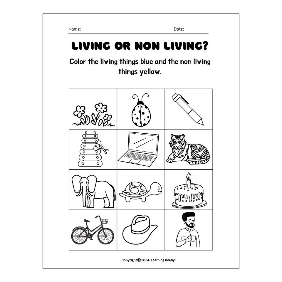 Living and Non-Living Things Worksheet 1