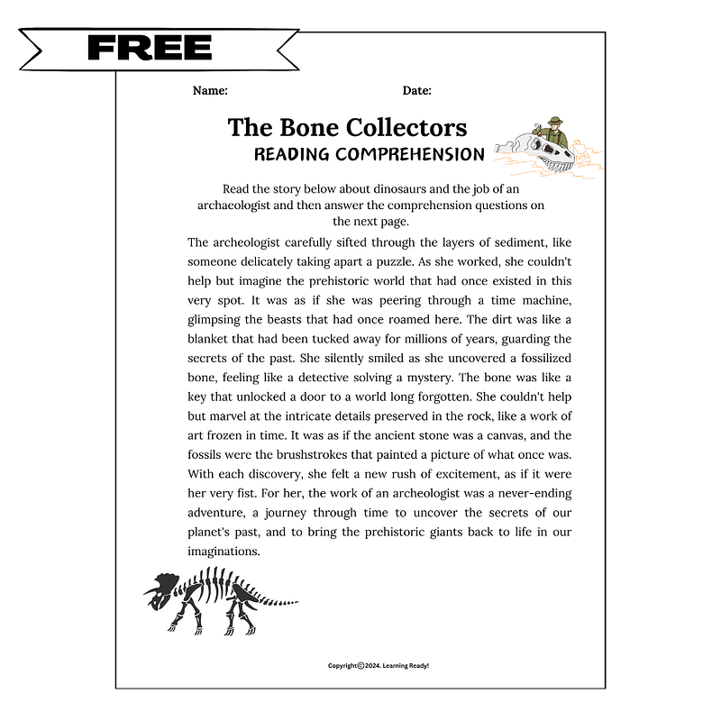 The Bone Collector: Reading Comprehension Worksheet