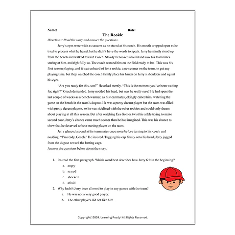 The Rookie Reading Comprehension Worksheet