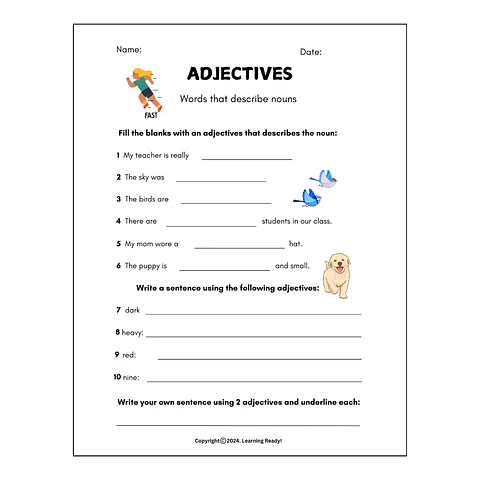 Adjectives Worksheet