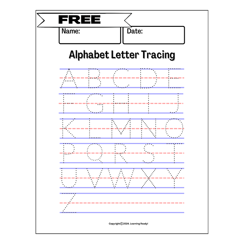 Alphabet Tracing Worksheet-Freebie