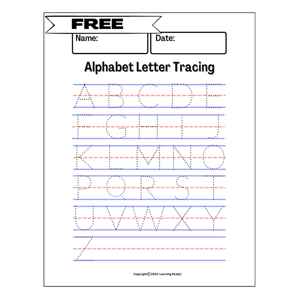Alphabet Tracing Worksheet-Freebie 1