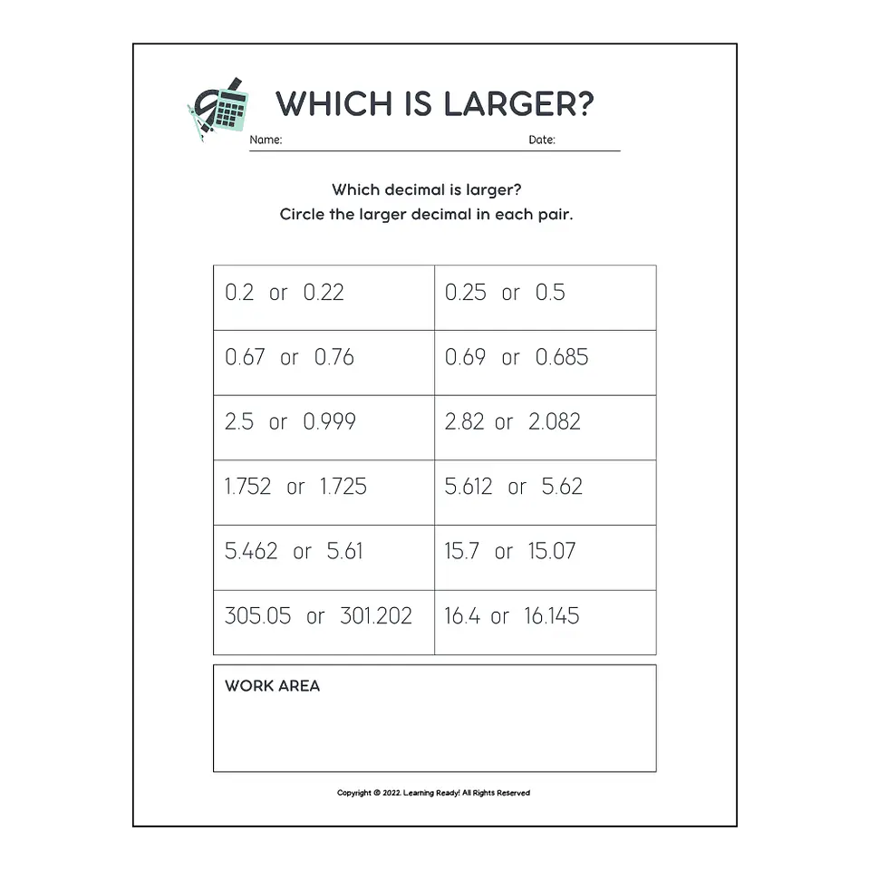 Decimal Numbers: Which Is Larger? 1