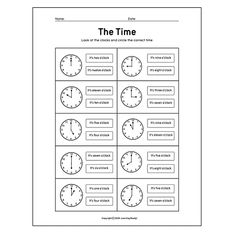 The Time Worksheet