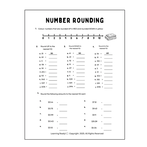 Number Rounding Math Worksheet