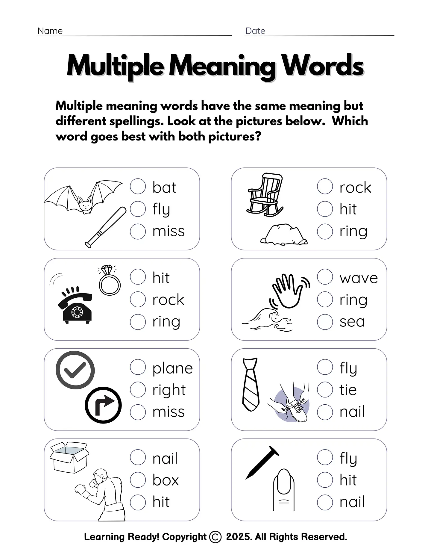 Multiple Meaning Words (Intro to Homonyms) 1
