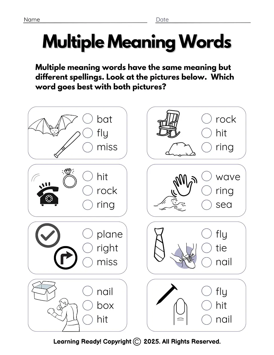 Multiple Meaning Words (Intro to Homonyms) 1
