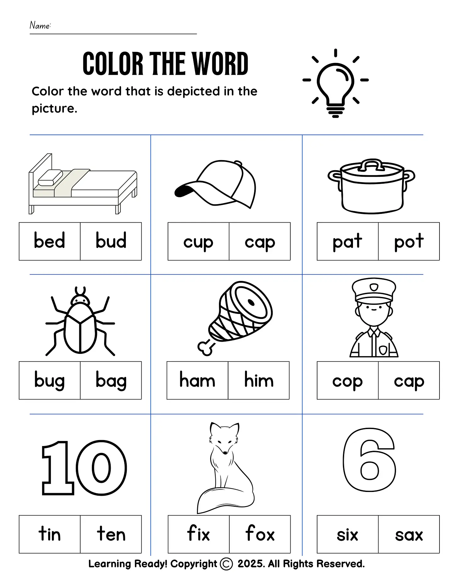 CVC: Color the Word 1