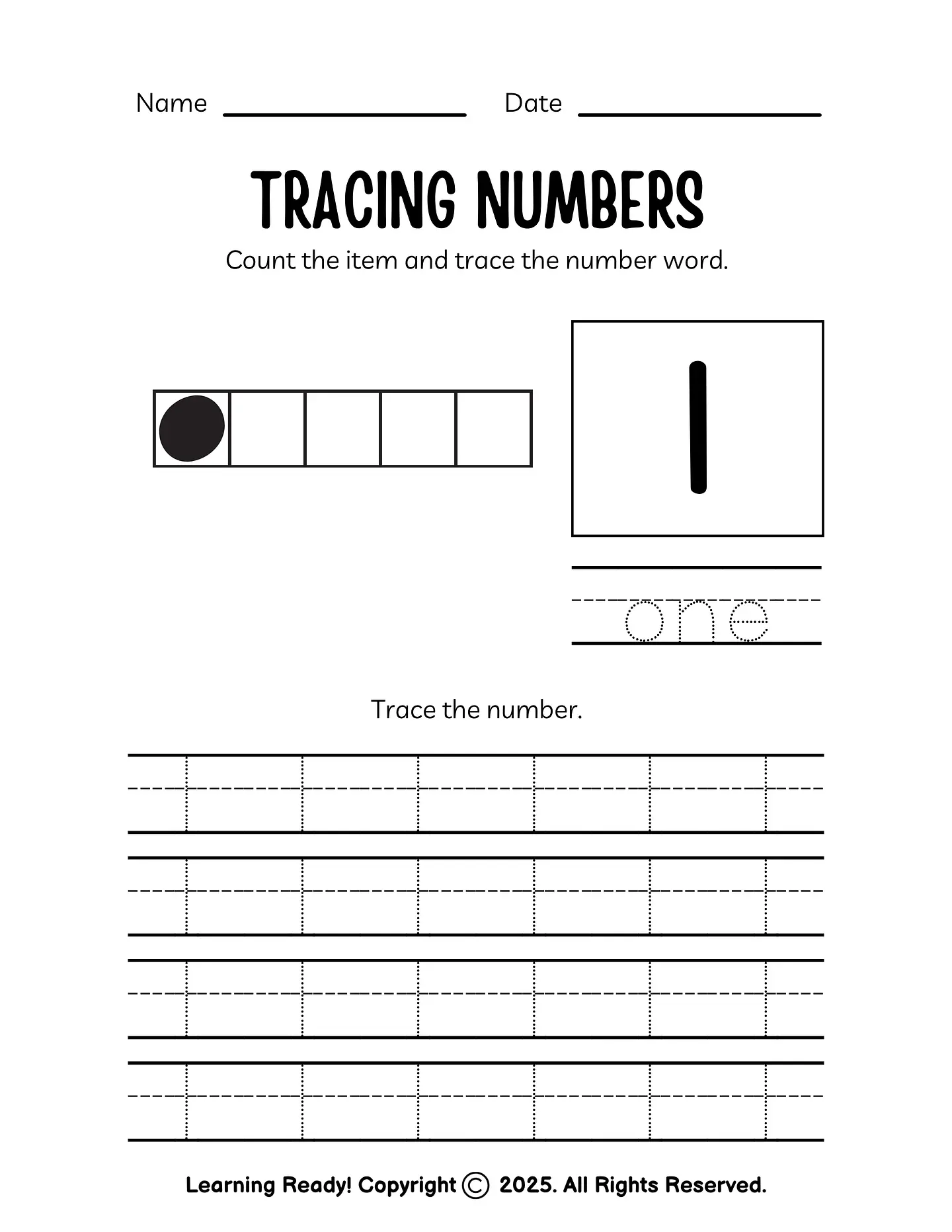 Kindergarten Numbers Workbook 2