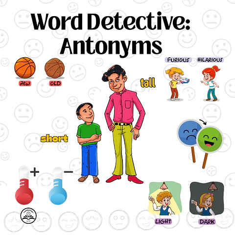 Word Detective: Antonyms Boom Cards