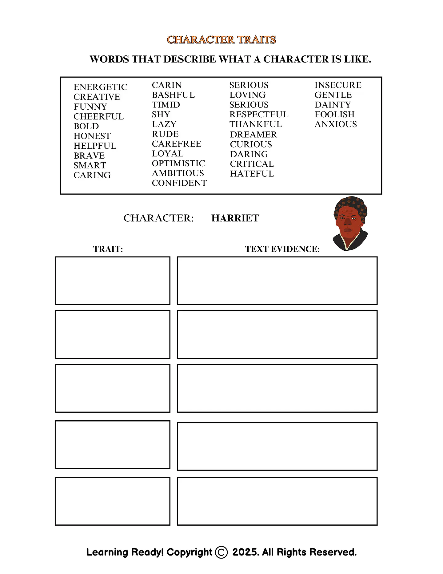 Harriet Tubman: Reading Comprehension Packet 3