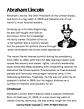 Abraham Lincoln: Reading Comprehension - thumbnail 1