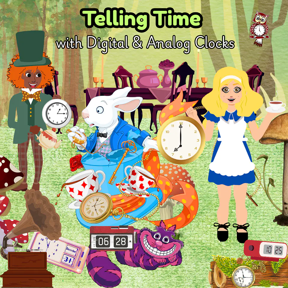 Telling Time with Digital & Analog Clocks Boom Cards 1