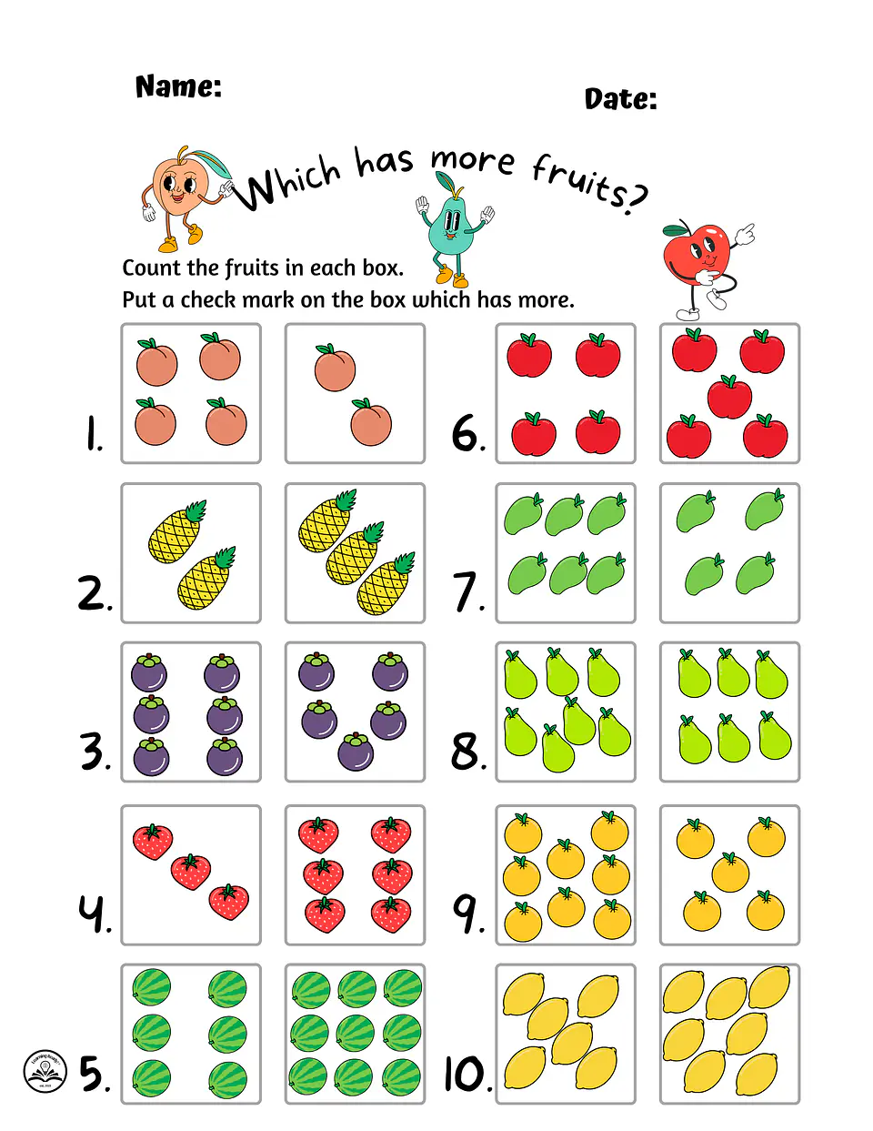 Counting: Which Has More Fruits? 1