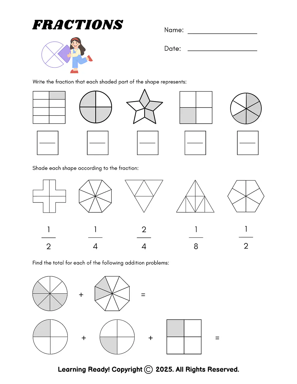 Fractions Worksheet 1