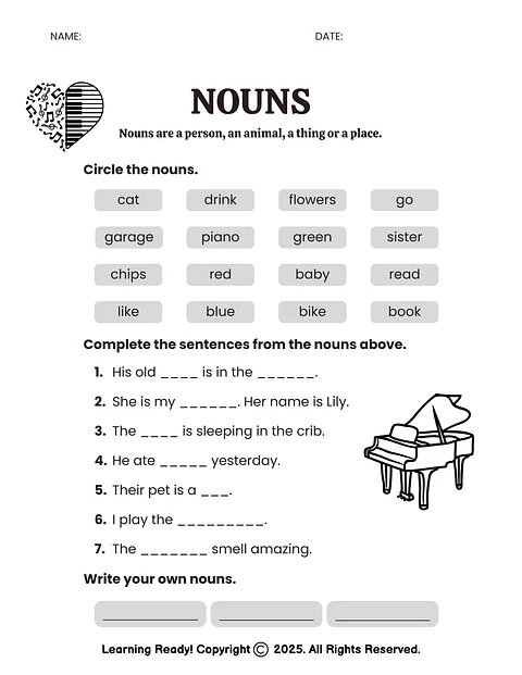 Nouns Worksheet