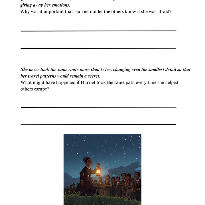 Harriet Tubman: Go Down Moses Reading Comprehension  2
