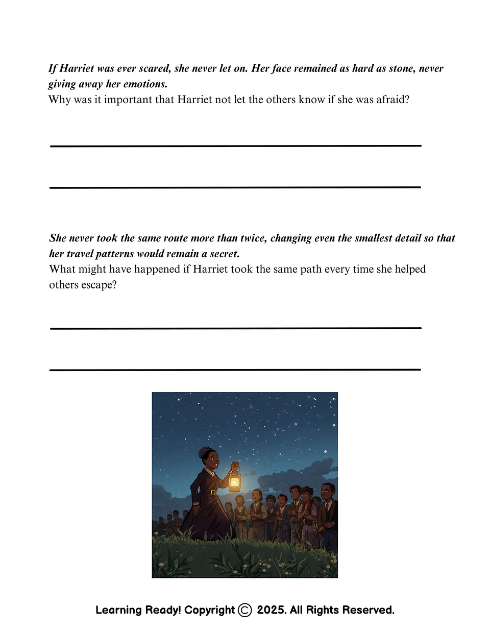 Harriet Tubman: Go Down Moses Reading Comprehension  2