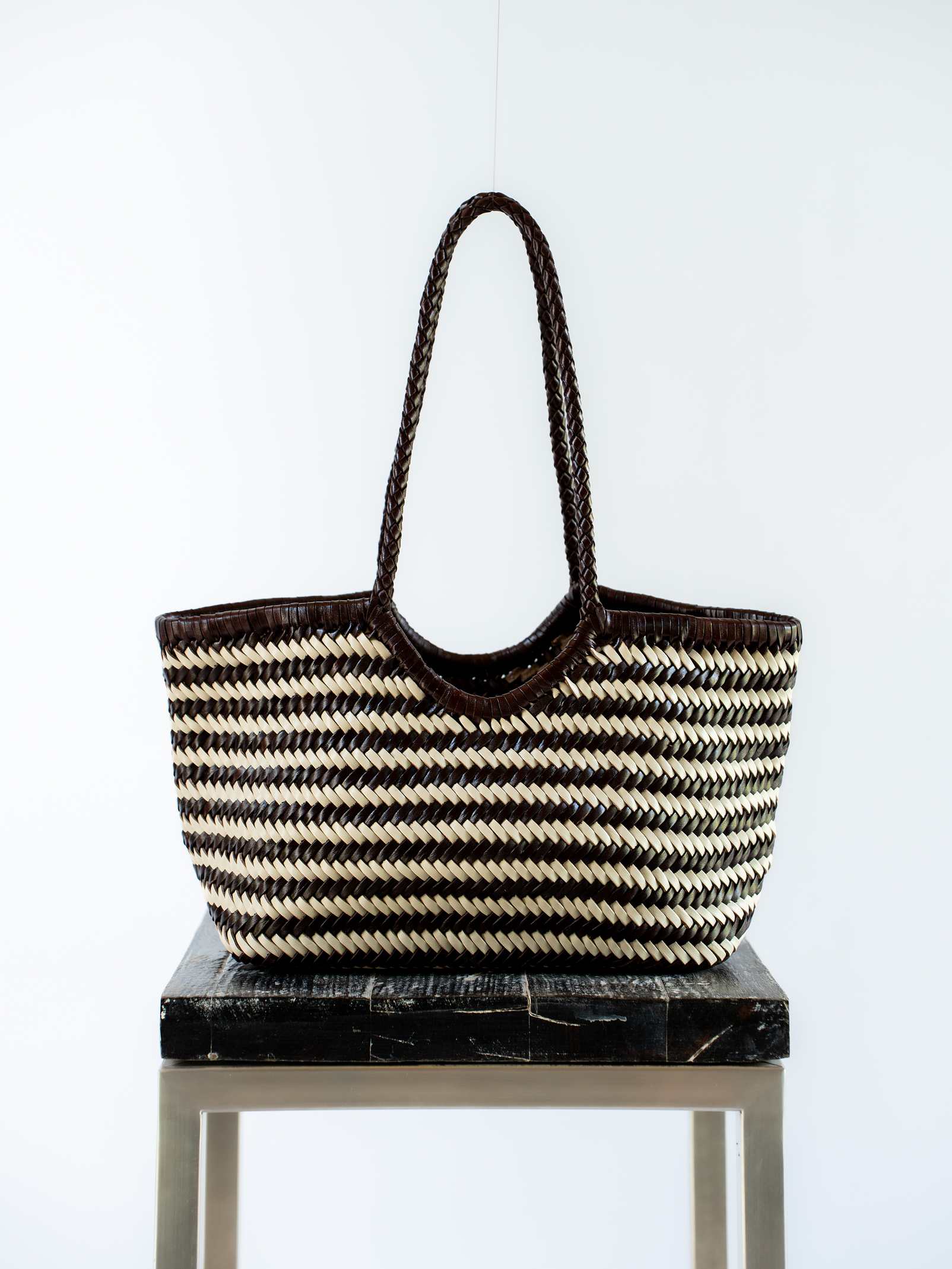 Tote - Mix 49 - Dark Brown/Ivory